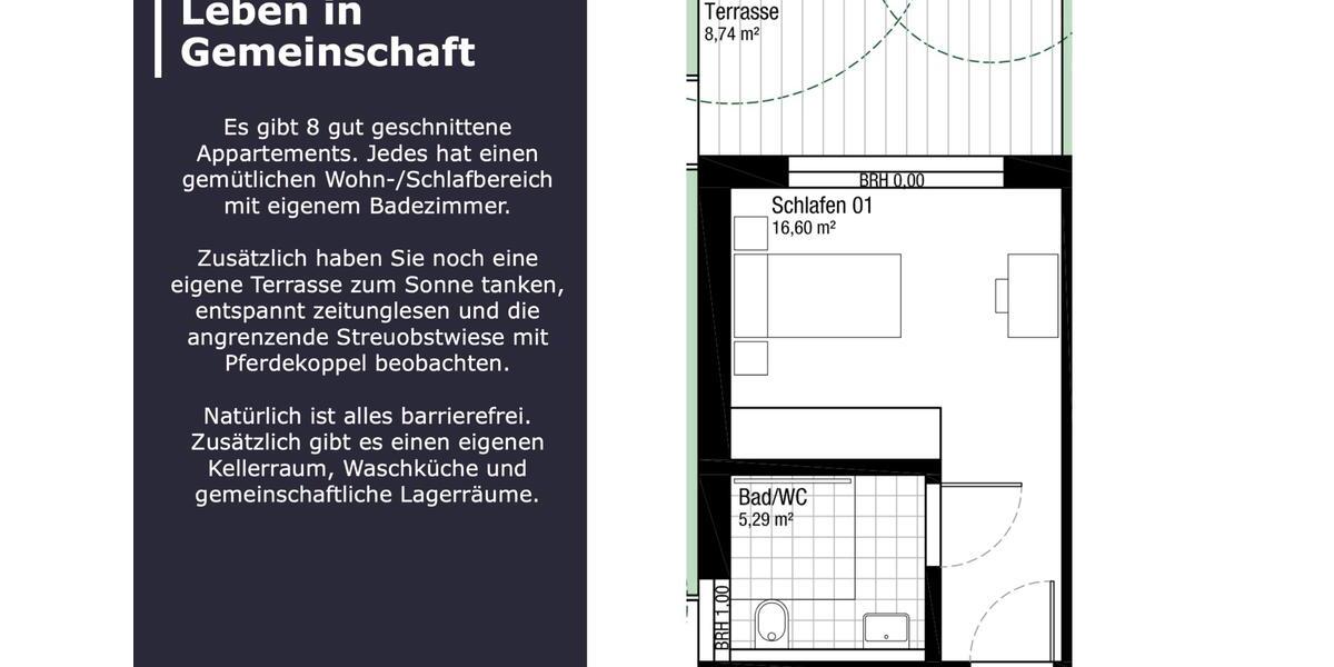 Erdgeschoßwohnung Ellwangen (Jagst) - 1.5 Zimmer, 48 m&sup2;, 570&euro; | Angebot:26624241