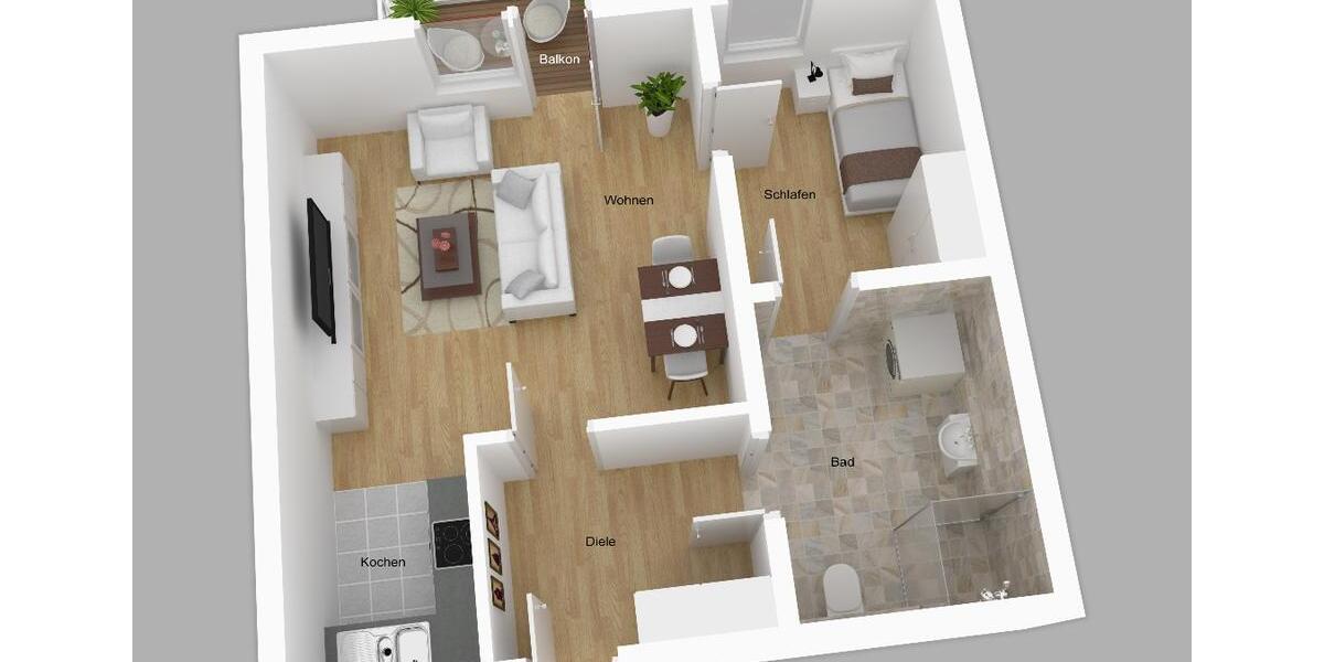 Senioren- und behindertengerechte 2 Zimmer-Wohnung mit Terrasse, Keller und Aufzug im Objekt (2027-5001-1) 2 zimmer