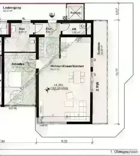 Etagenwohnung Trier Innenstadt - 2 Zimmer, 97 m&sup2;, 1.330&euro; | Angebot:26824794