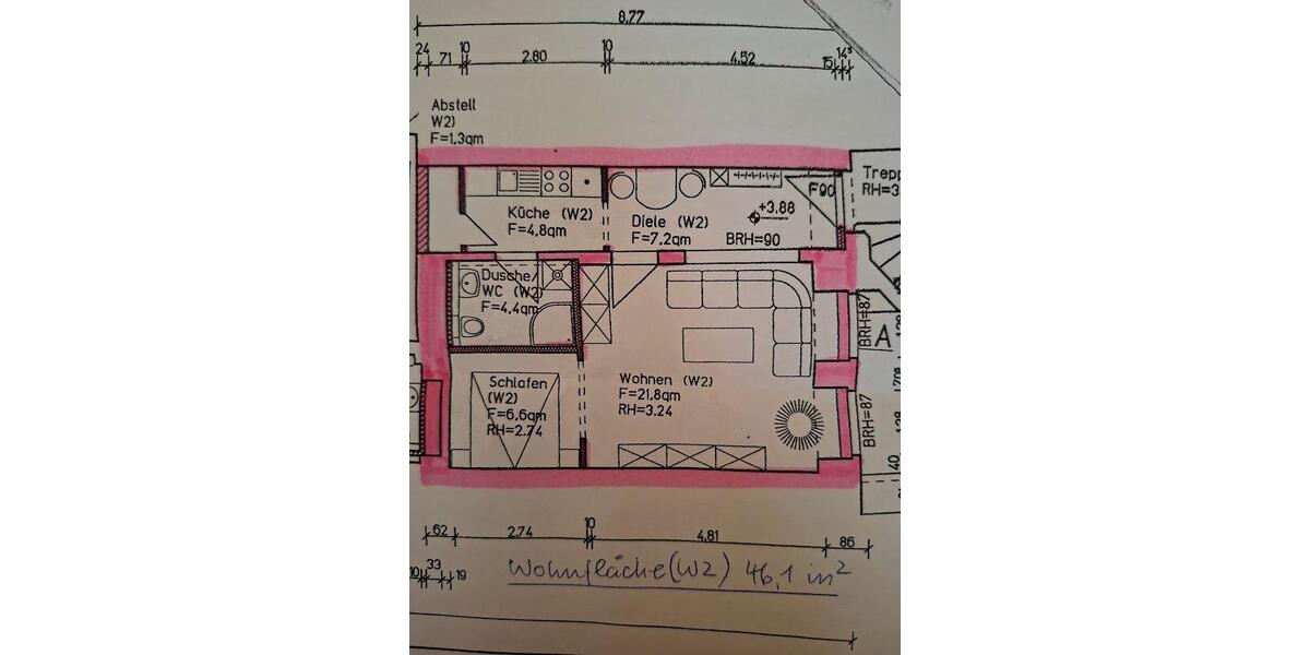 Etagenwohnung Bautzen - 1 Zimmer, 46 m&sup2;, 346&euro; | Angebot:26168408