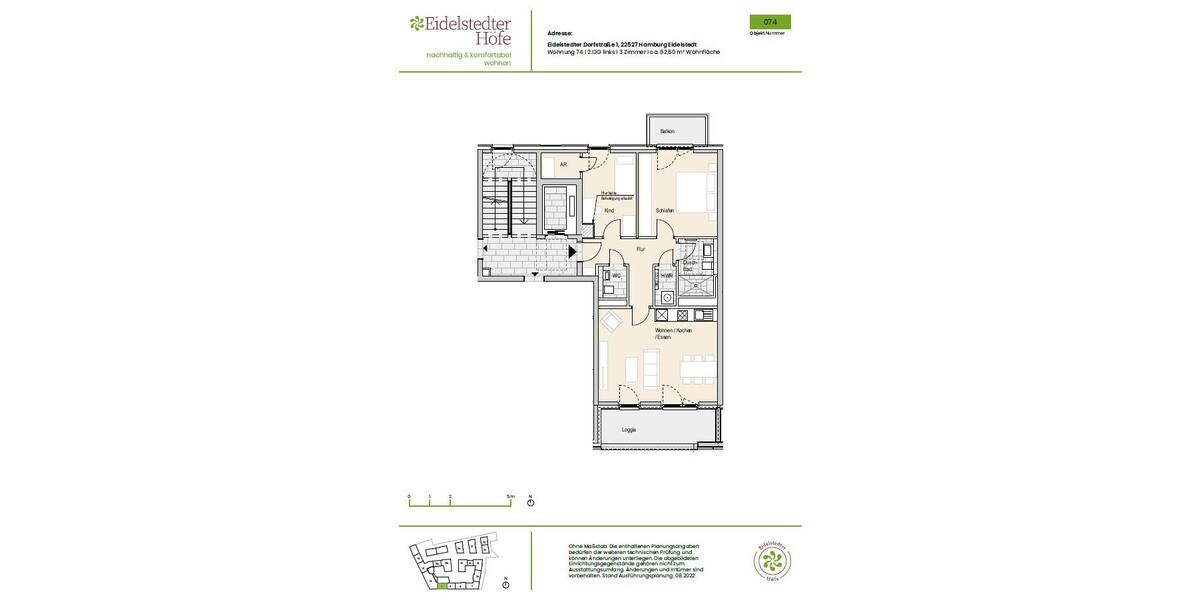 Etagenwohnung Hamburg Stellingen - 3 Zimmer, 83 m&sup2;, 1.475&euro; | Angebot:26649050