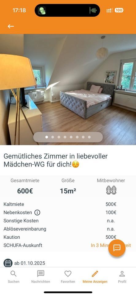 Gemütliches Zimmer in liebevoller Mädchen-WG für dich!