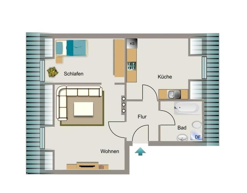 Demnächst frei! 2-Zimmer-Wohnung in Neukirchen-Vluyn Vluyn zimmer