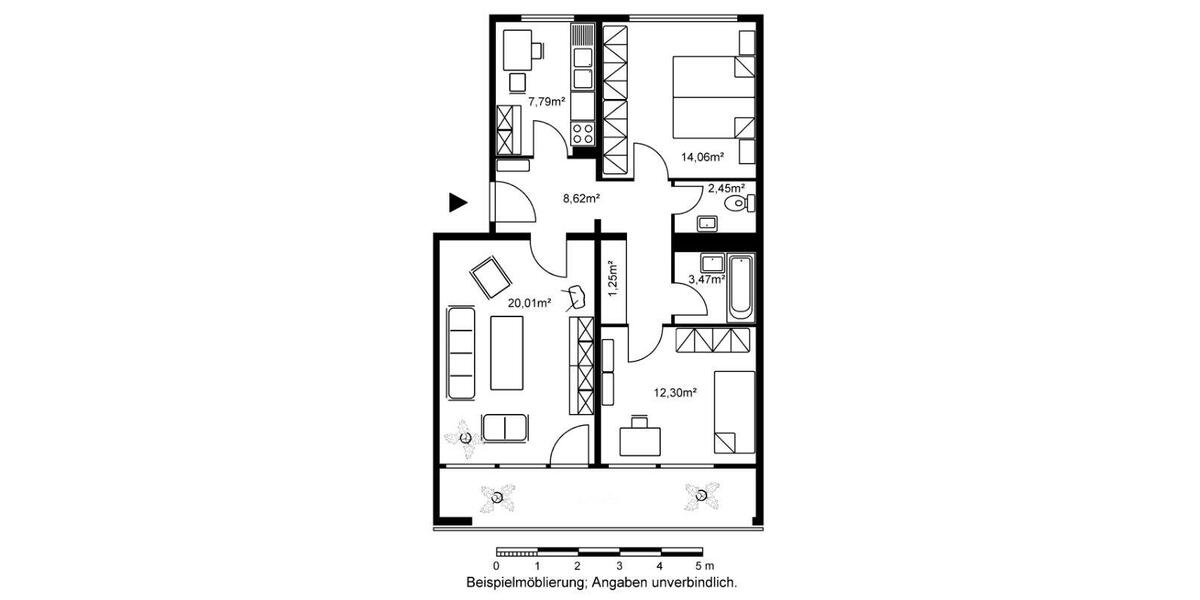 Etagenwohnung Darmstadt Darmstadt-Nord - 3 Zimmer, 75 m&sup2;, 809&euro; | Angebot:25900749