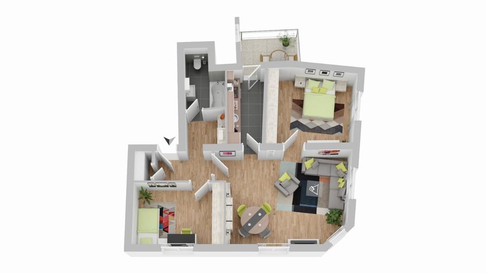 Etagenwohnung Neuwied Feldkirchen - 3 Zimmer, 89 m&sup2;, 850&euro; | Angebot:25854302