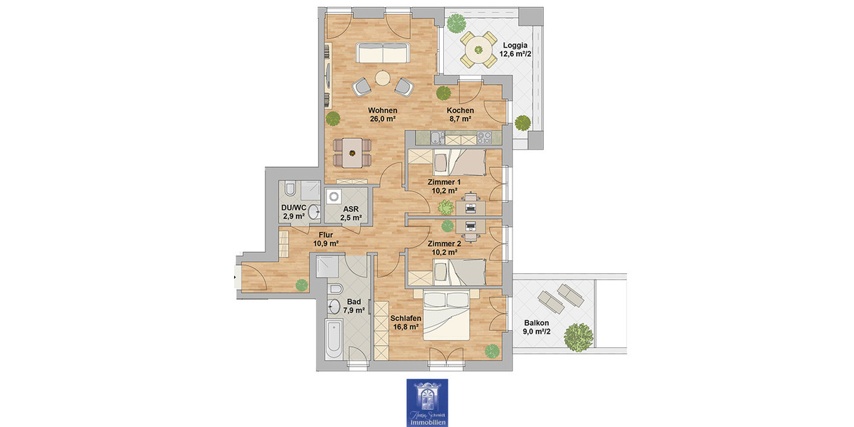 Etagenwohnung Dresden Neustadt - 4 Zimmer, 107 m&sup2;, 1.925&euro; | Angebot:26483004