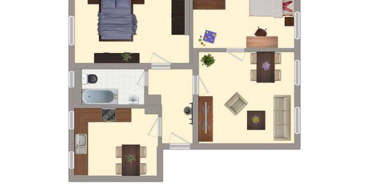 Etagenwohnung Merseburg Freiimfelde - 3 Zimmer, 55 m&sup2;, 349&euro; | Angebot:25694941
