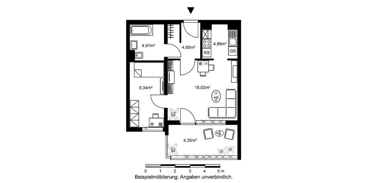 Etagenwohnung Bad Homburg vor der Höhe Bad Homburg - 1 Zimmer, 46 m&sup2;, 576&euro; | Angebot:26028778