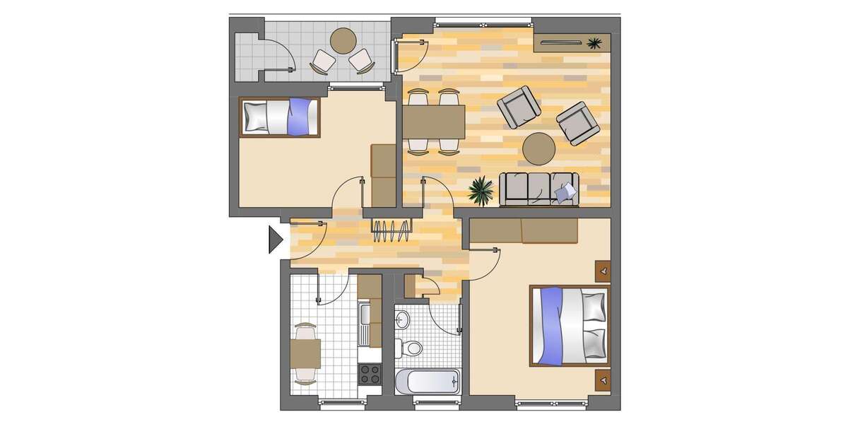Etagenwohnung Gelsenkirchen Hassel - 3.5 Zimmer, 67 m&sup2;, 489&euro; | Angebot:26750228