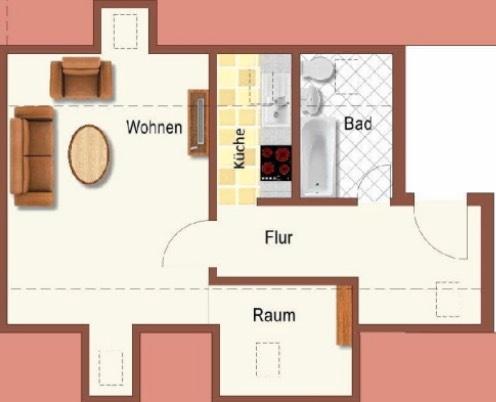 Dachgeschoßwohnung Eisenhüttenstadt - 1 Zimmer, 34 m&sup2;, 340&euro; | Angebot:24714583