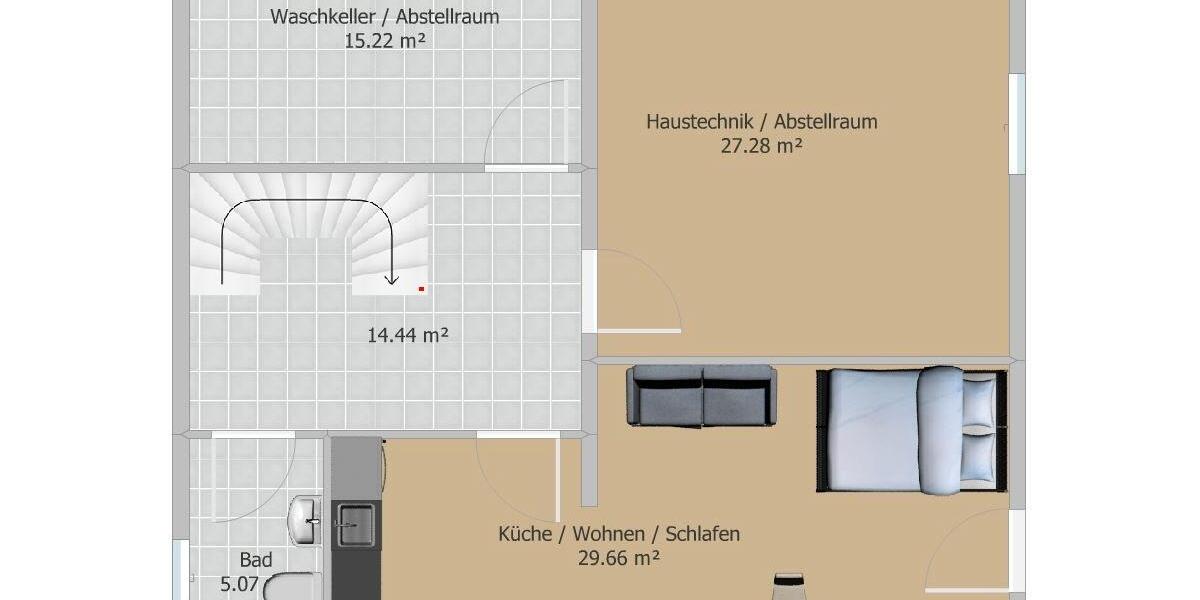 Etagenwohnung Bogen - 1 Zimmer, 23 m&sup2;, 390&euro; | Angebot:25995145
