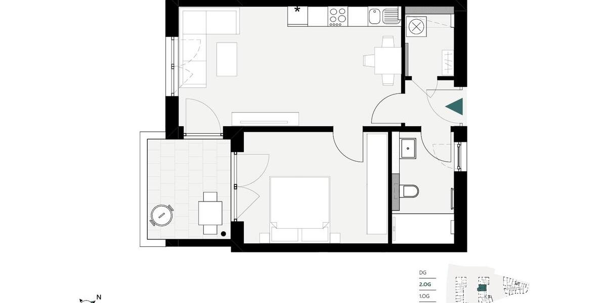 Etagenwohnung Crailsheim - 2 Zimmer, 53 m&sup2;, 710&euro; | Angebot:26194962