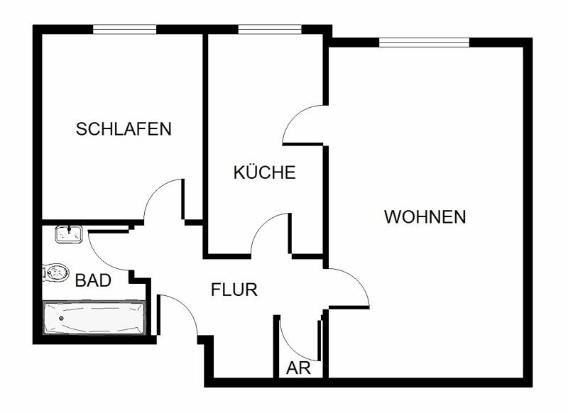 Helle 2-Zimmer-Wohnung mit großem Balkon und schöner Aussicht 2 zimmer