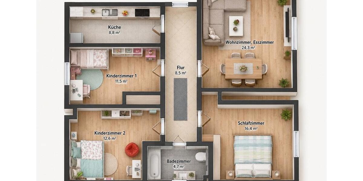 Dachgeschoßwohnung Falkenstein/Harz Harz - 4 Zimmer, 74 m&sup2;, 375&euro; | Angebot:26562985