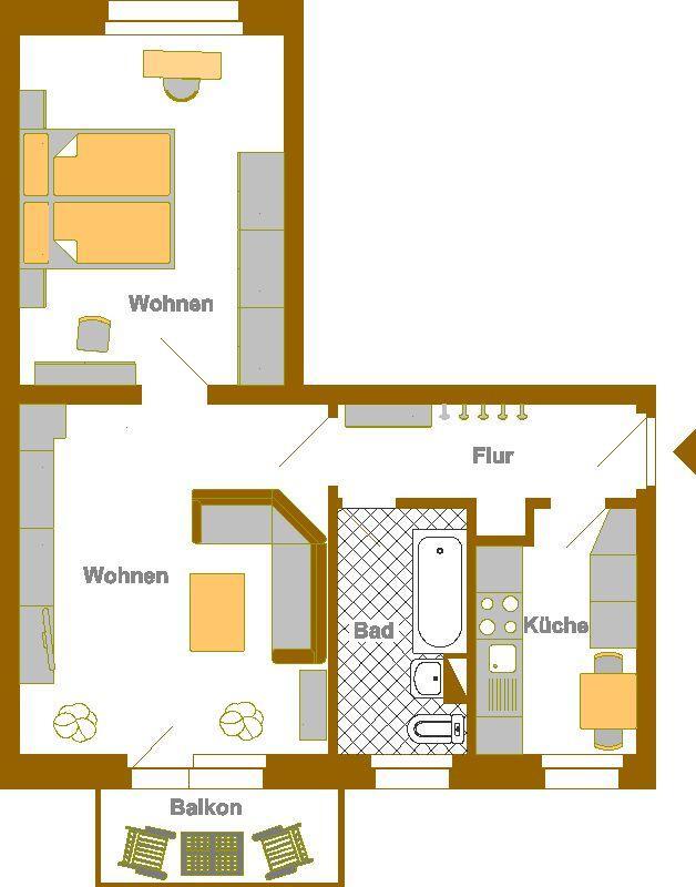 2-RaumWohnung in Schwedter Altstadt mit Balkon