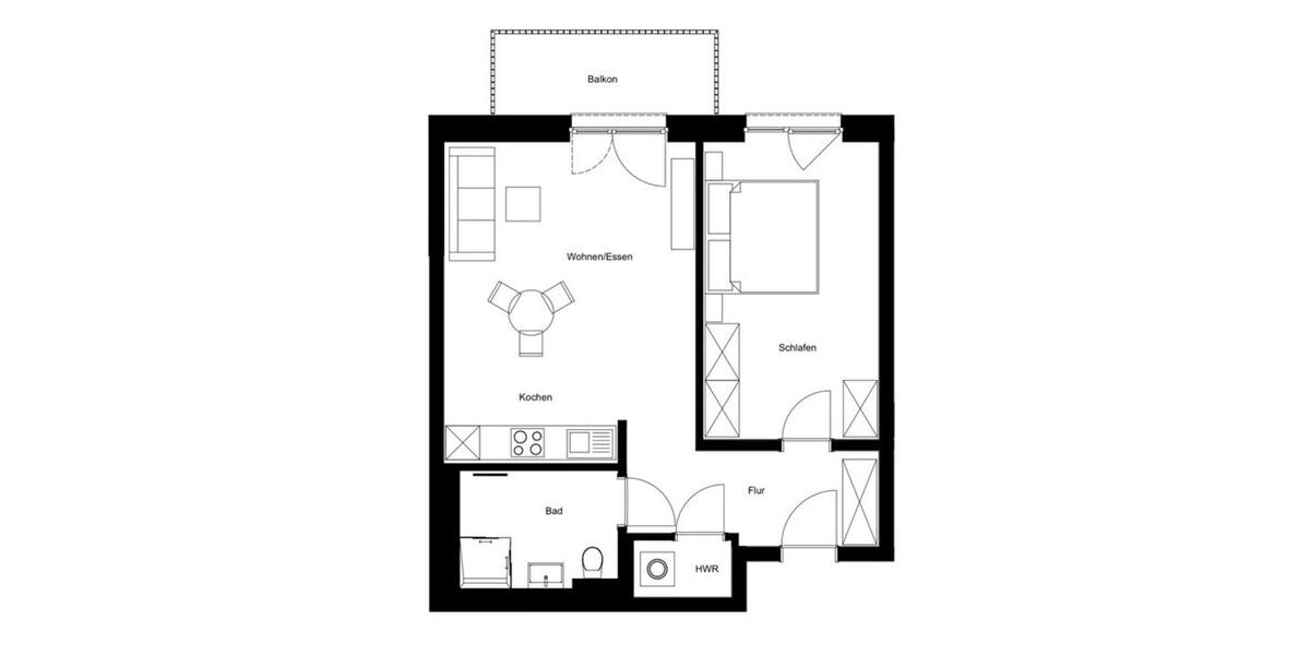 Etagenwohnung Nürnberg Hasenbuck - 2 Zimmer, 58 m&sup2;, 1.267&euro; | Angebot:26651994
