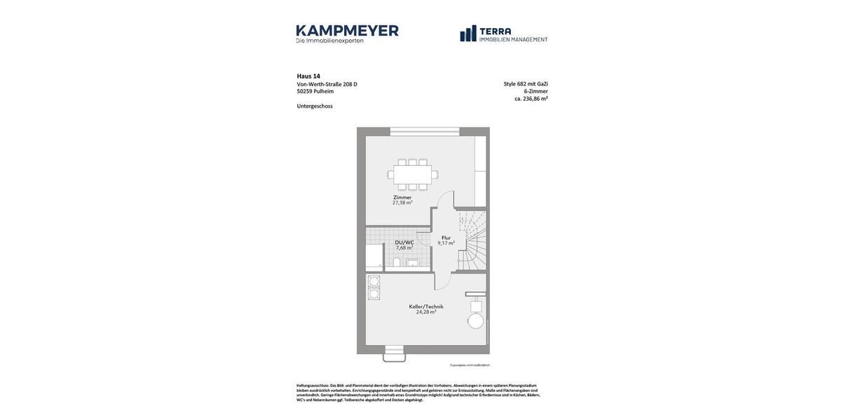 Doppelhaushälfte Pulheim - 6 Zimmer, 237 m&sup2;, 3.140&euro; | Angebot:25960461