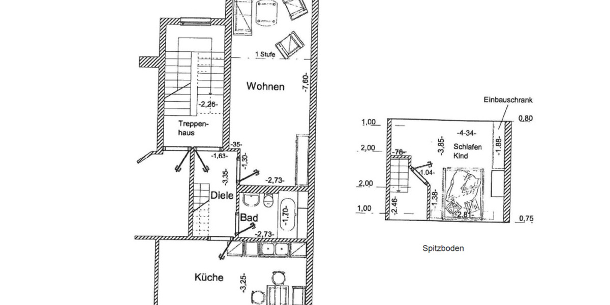 Dachgeschoßwohnung Duderstadt - 2 Zimmer, 61 m&sup2;, 375&euro; | Angebot:24396888