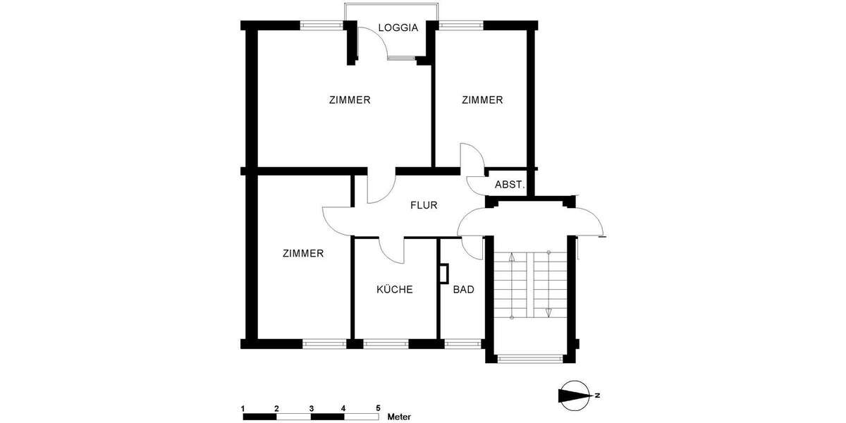 Etagenwohnung Oldenburg Bloherfelde - 3 Zimmer, 66 m&sup2;, 587&euro; | Angebot:26300905