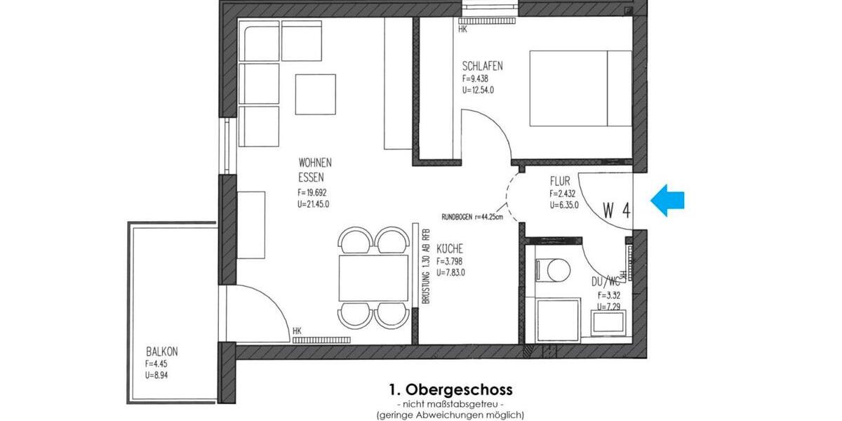 Etagenwohnung Meiningen - 2 Zimmer, 41 m&sup2;, 360&euro; | Angebot:26045557