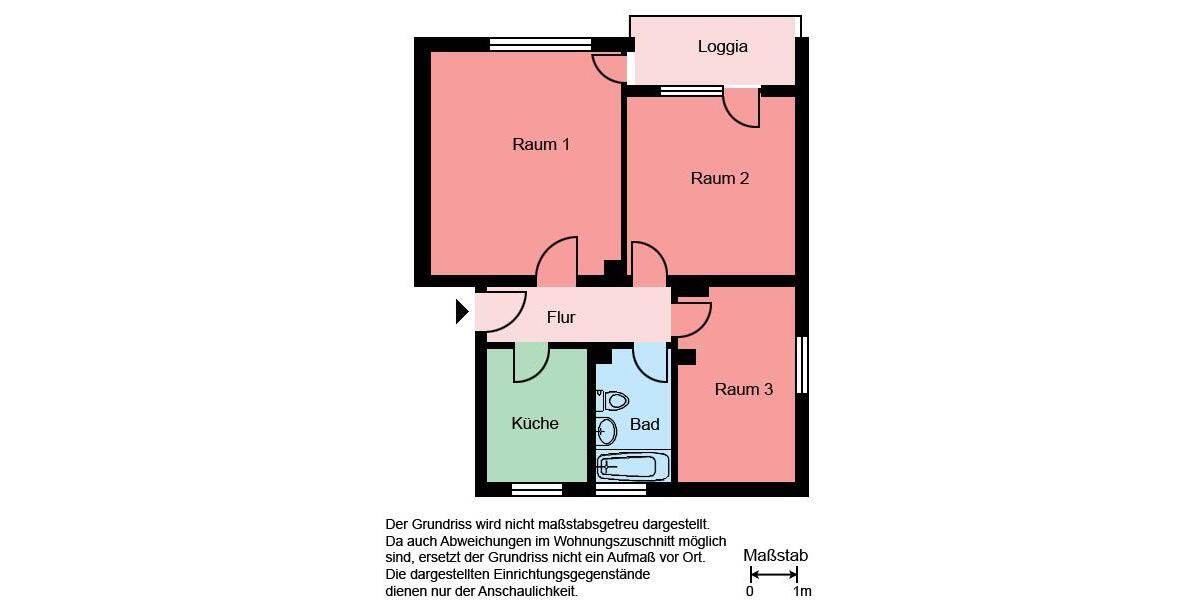 Erdgeschoßwohnung Menden (Sauerland) Bösperde - 3 Zimmer, 65 m&sup2;, 469&euro; | Angebot:25238060