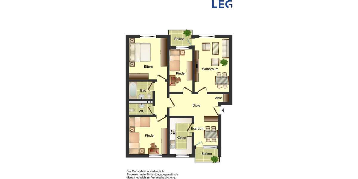 Etagenwohnung Grevenbroich Neuenhausen - 4 Zimmer, 95 m&sup2;, 939&euro; | Angebot:25272412