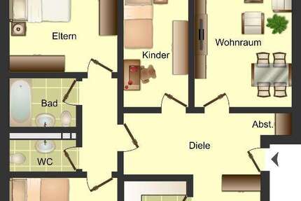 Wohnung Grevenbroich Neuenhausen - 4 Zimmer, 95 m&sup2;, 939&euro; | Angebot:25272412