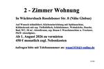 Etagenwohnung Wächtersbach - 2 Zimmer, 50 m&sup2;, 450&euro; | Angebot:26551706