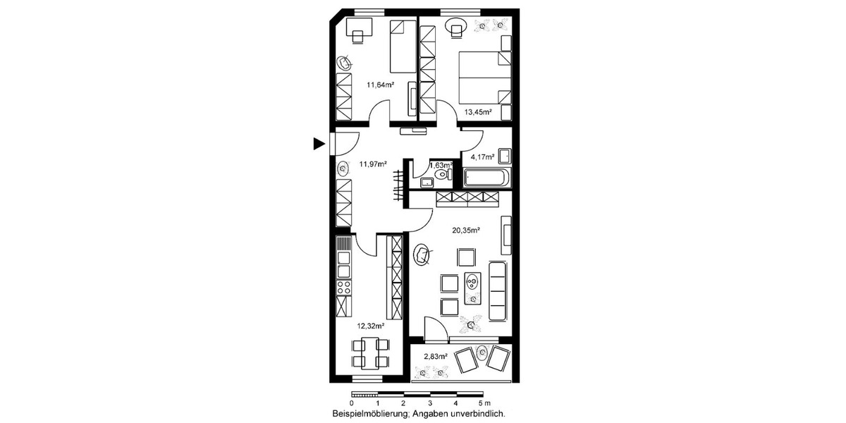 Etagenwohnung Hanau Innenstadt - 3 Zimmer, 78 m&sup2;, 781&euro; | Angebot:26017638