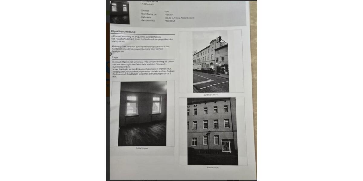 4 Raum Wohnung in Malchin 4 zimmer