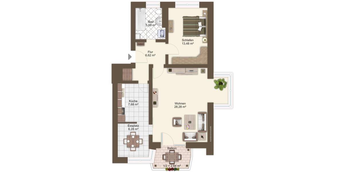 Etagenwohnung München Thalk.Obersendl.-Forsten-Fürstenr.-Solln - 2 Zimmer, 70 m&sup2;, 1.250&euro; | Angebot:25970569