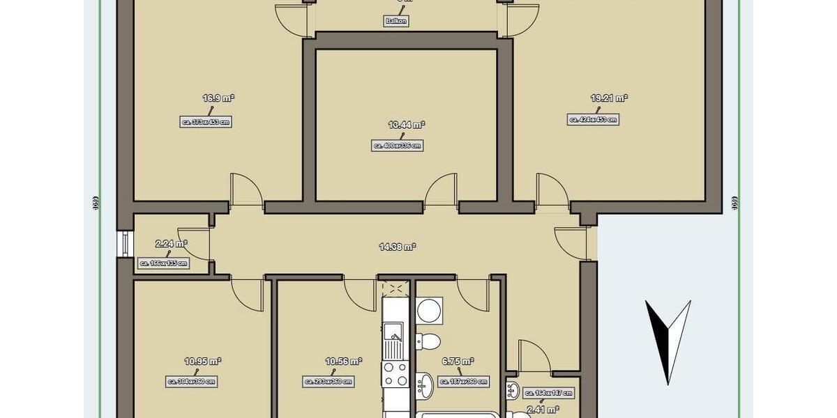Etagenwohnung Tussenhausen - 4 Zimmer, 100 m&sup2;, 900&euro; | Angebot:26049381