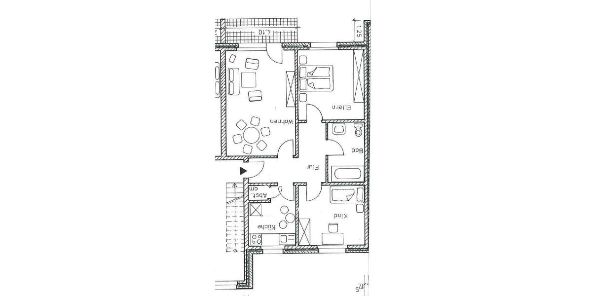 ruhige 3 Zimmer-Wohnung mit Balkon 3 zimmer