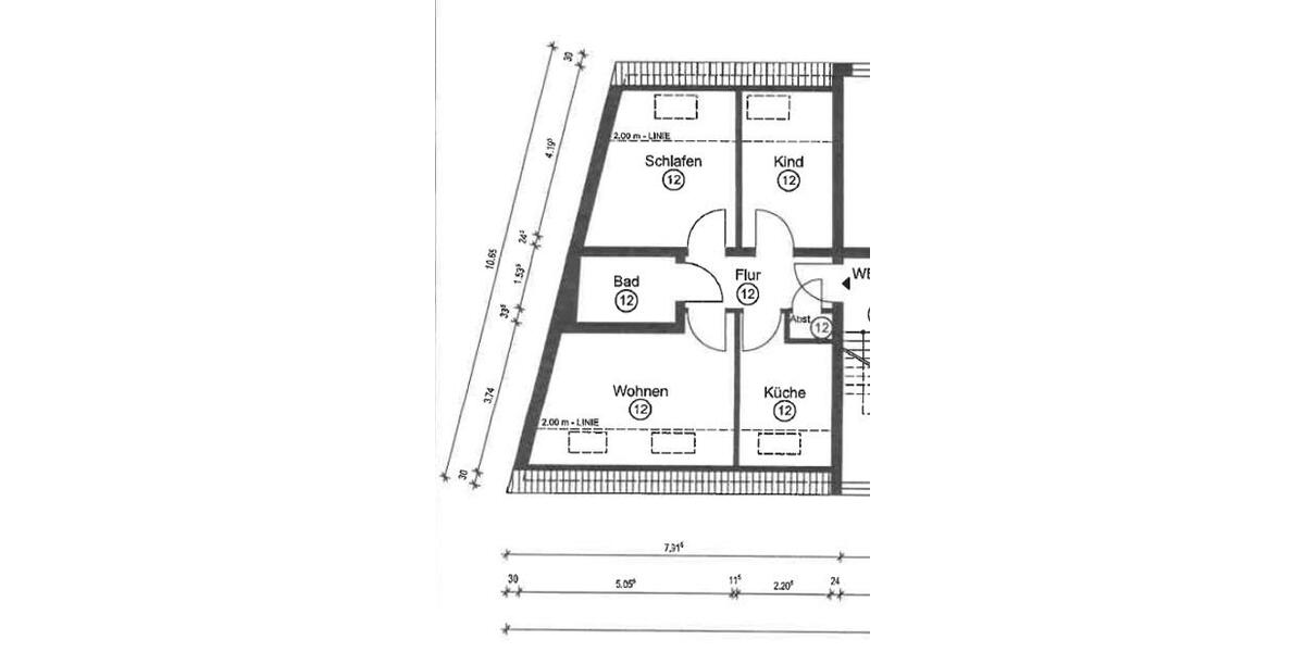 Dachgeschoßwohnung Kreuzau - 3 Zimmer, 57 m&sup2;, 570&euro; | Angebot:25884334