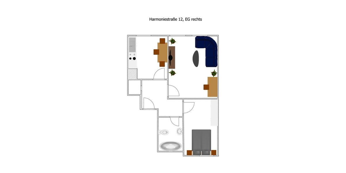 Erdgeschoßwohnung Halberstadt - 2 Zimmer, 51 m&sup2;, 259&euro; | Angebot:26455549