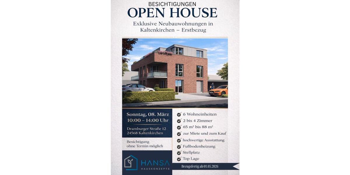 Etagenwohnung Kaltenkirchen - 3 Zimmer, 7 m&sup2;, 1.140&euro; | Angebot:25085178