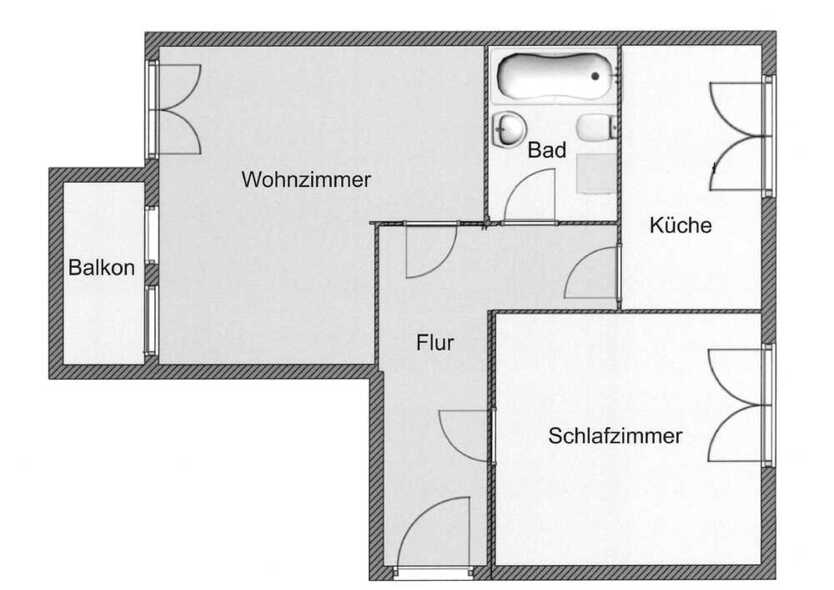 Helle 2-Zimmer-Wohnung mit Einbauküche und Balkon auf dem Kaßberg!