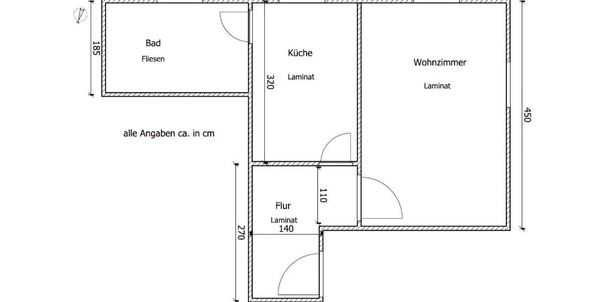 Etagenwohnung Hartmannsdorf - 1 Zimmer, 32 m&sup2;, 230&euro; | Angebot:25064687