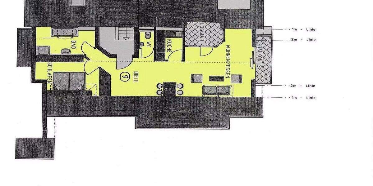 Etagenwohnung Sindelfingen Mitte - 2 Zimmer, 61 m&sup2;, 820&euro; | Angebot:24974355