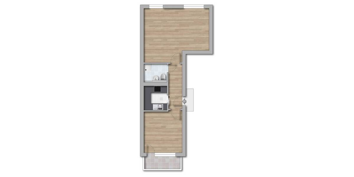 Etagenwohnung Gotha Gotha West - 2 Zimmer, 50 m&sup2;, 305&euro; | Angebot:26833436