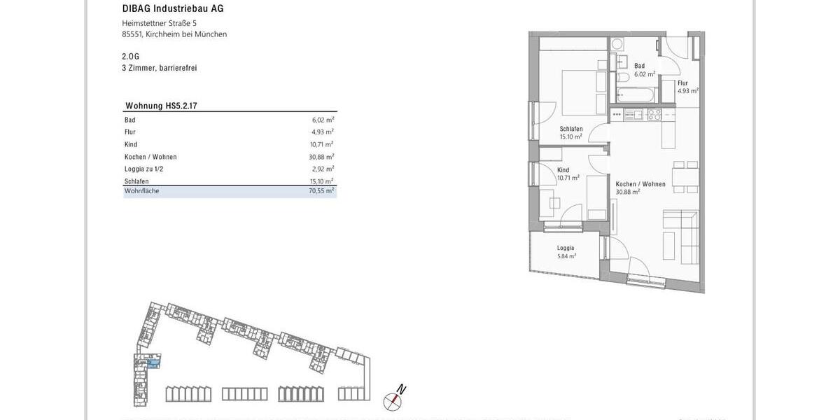 Etagenwohnung Kirchheim bei München - 3 Zimmer, 70 m&sup2;, 1.835&euro; | Angebot:26535713
