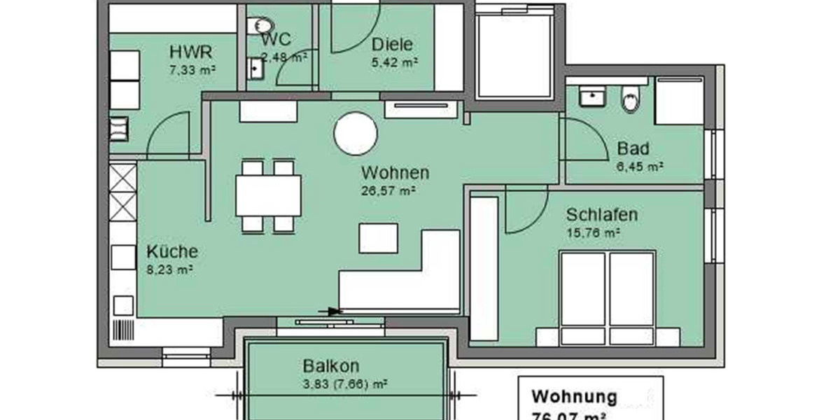 Etagenwohnung Wadern - 2 Zimmer, 76 m&sup2;, 930&euro; | Angebot:24827263