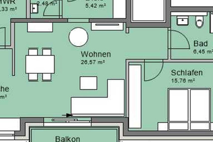 Wohnung Wadern - 2 Zimmer, 76 m&sup2;, 930&euro; | Angebot:24827263
