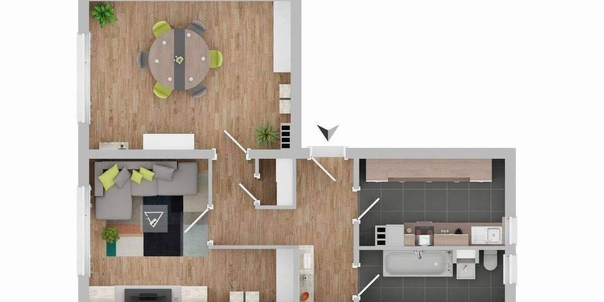 Etagenwohnung Zwickau Eckersbach - 2 Zimmer, 50 m&sup2;, 259&euro; | Angebot:26842168