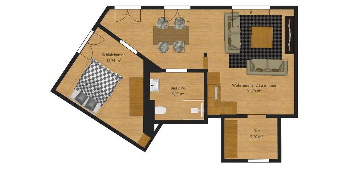 Etagenwohnung Gröditz - 2 Zimmer, 57 m&sup2;, 415&euro; | Angebot:26003195