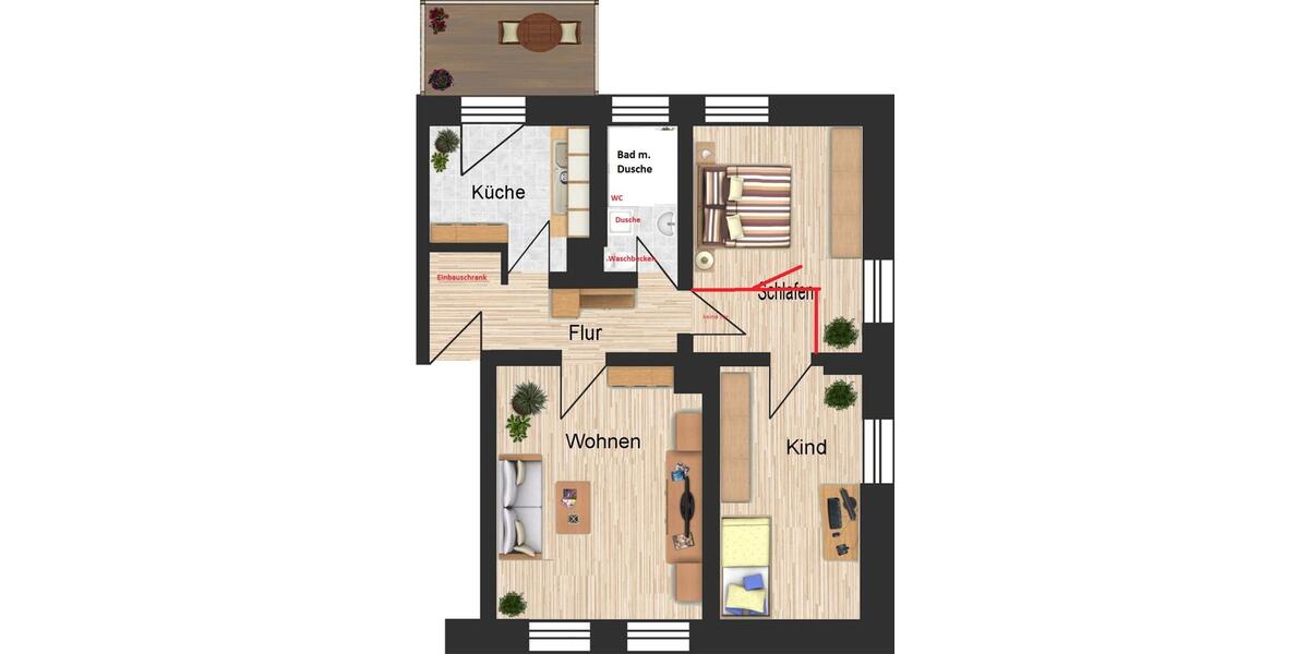 Etagenwohnung Bennewitz - 3 Zimmer, 69 m&sup2;, 599&euro; | Angebot:24747657
