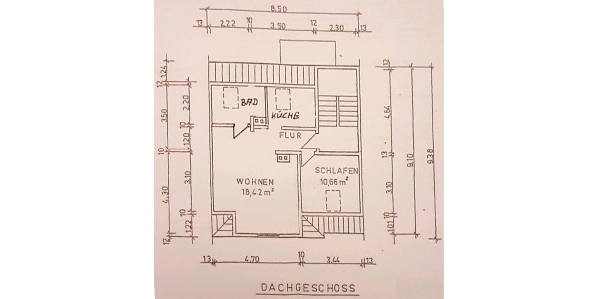Dachgeschoßwohnung Eisenach - 2 Zimmer, 50 m&sup2;, 430&euro; | Angebot:25402778