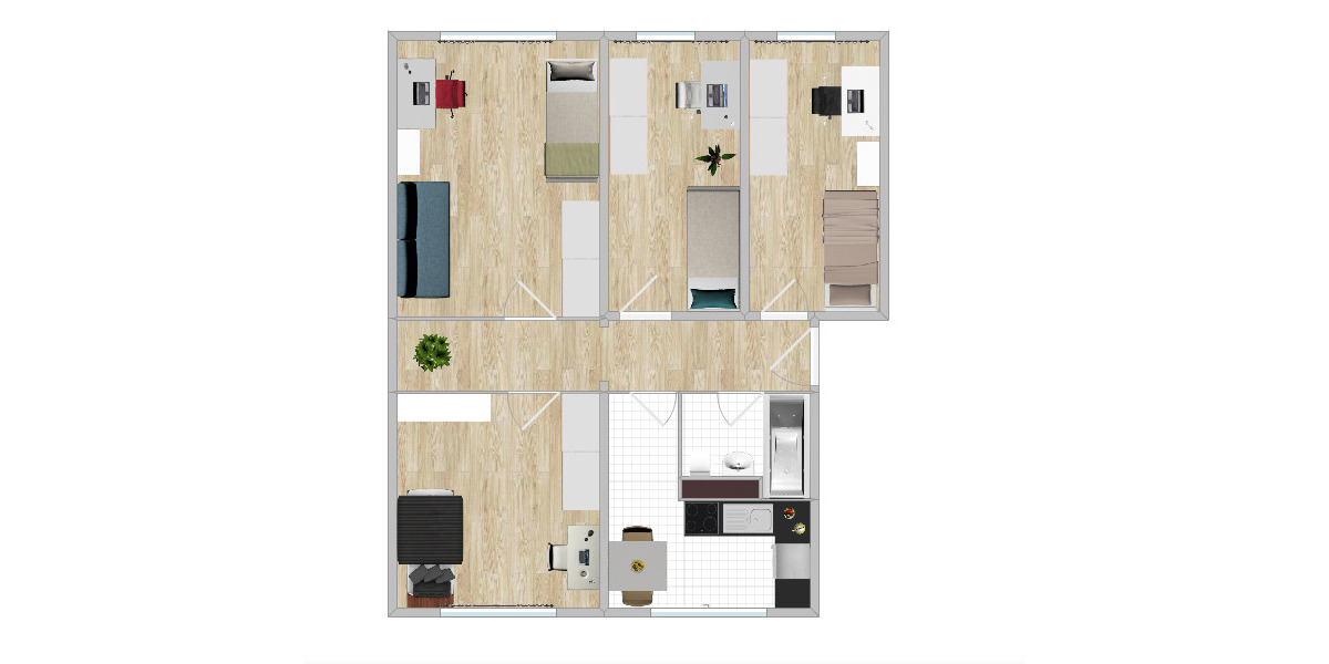 Etagenwohnung Greifswald Industriegebiet - 4 Zimmer, 68 m&sup2;, 442&euro; | Angebot:24808057