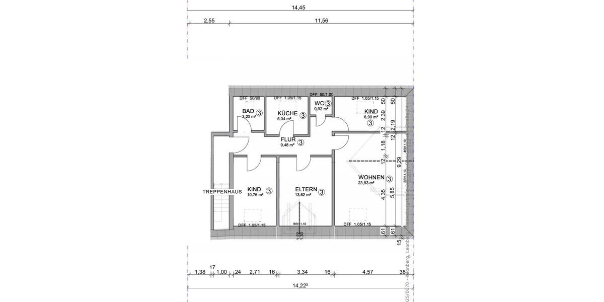 Etagenwohnung Leonberg - 4 Zimmer, 75 m&sup2;, 1.200&euro; | Angebot:26496497