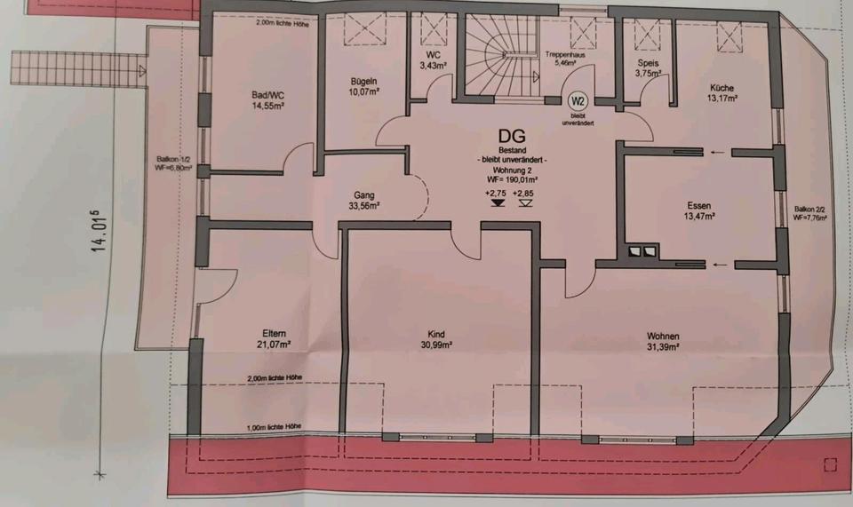 Dachgeschoßwohnung Scheyern - 5 Zimmer, 190 m&sup2;, 2.130&euro; | Angebot:26000196